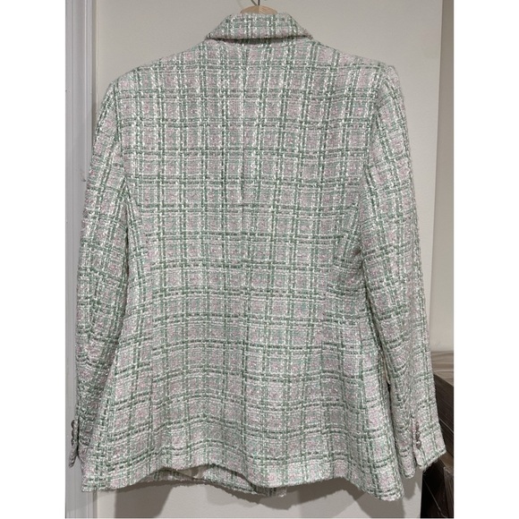 Zara Tweed Double Breasted Texture Blazer Jacket - Picture 7 of 13